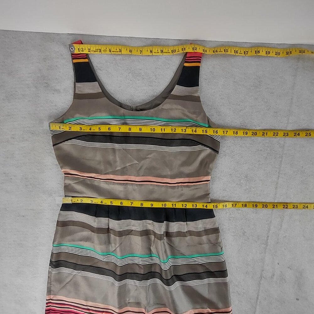 Banana Republic 100% Silk Striped Sheath Knee Length Dress Petite 4P - Picture 8 of 11